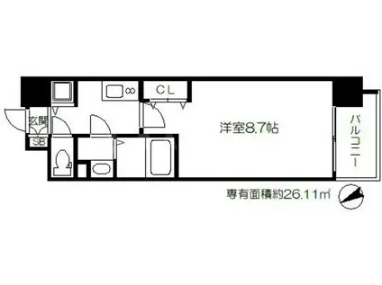 サムティ都島ノース(1K/10階)の間取り写真