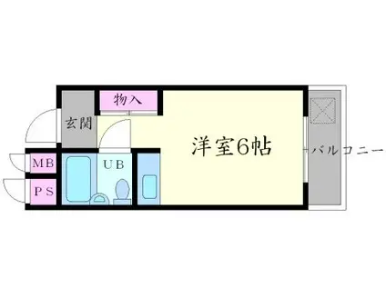 西川ハイツ(ワンルーム/1階)の間取り写真