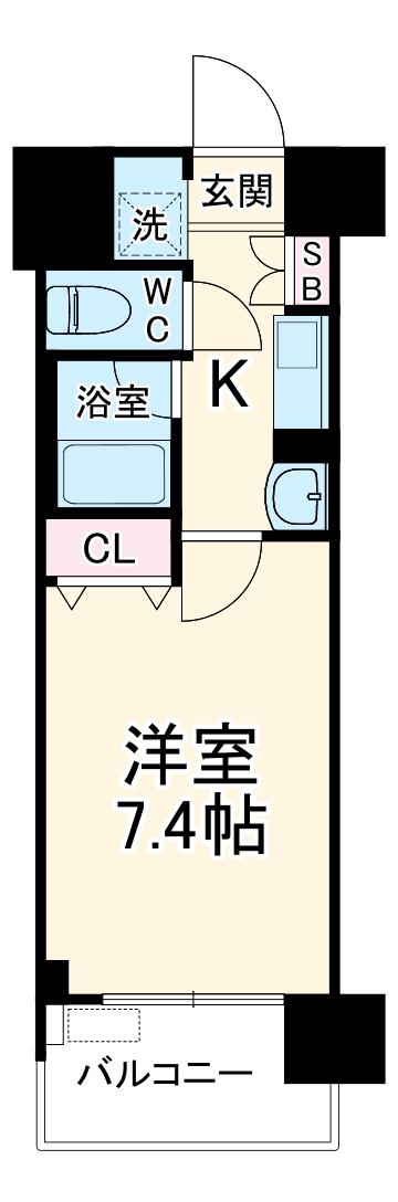 レジュールアッシュ梅田イースト(1K/6階)の間取り写真