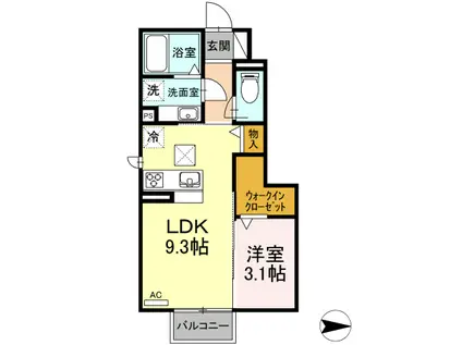 エクセル21Ⅴ(1LDK/1階)の間取り写真