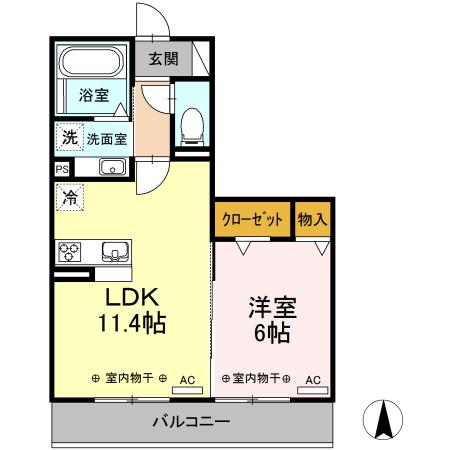 エクセル21Ⅳ(1LDK/3階)の間取り写真