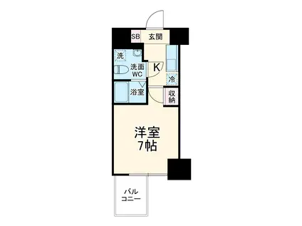 APRILE南森町(1K/13階)の間取り写真