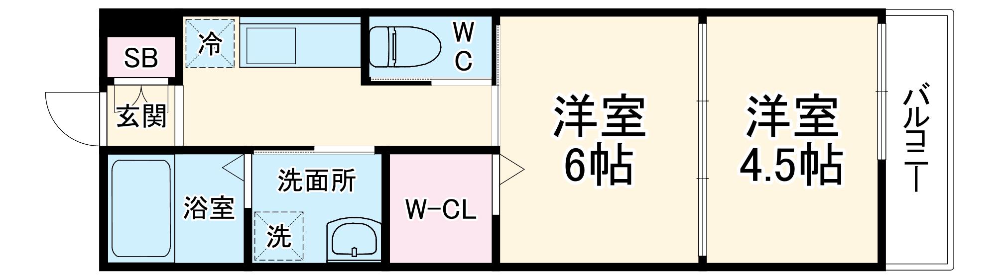 セントレジス新大阪3(2K/1階)の間取り写真