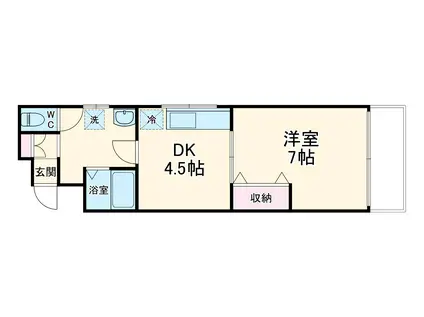 トリニティ(1K/3階)の間取り写真