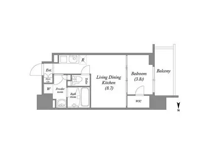 エル・セレーノ天満橋(1LDK/9階)の間取り写真