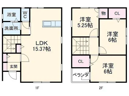 遠州鉄道 曳馬駅 徒歩24分 2階建 築7年(3LDK)の間取り写真