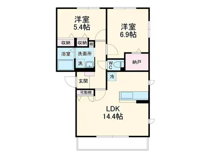 BRAVE HILLS(2LDK/2階)の間取り写真