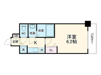 プレサンス扇町駅前(1K/12階)の間取り写真