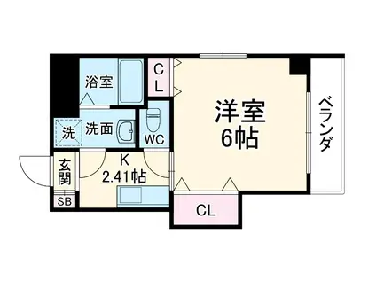 マロット天神橋(1K/2階)の間取り写真