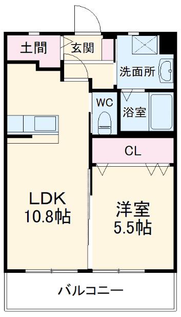 LOOP(1LDK/1階)の間取り写真