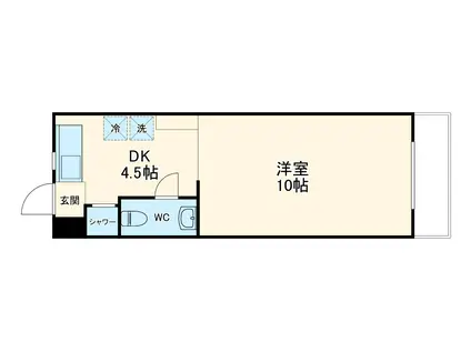 キャステルパル(ワンルーム/2階)の間取り写真