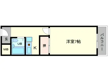 マイ・シャトレー(1K/2階)の間取り写真