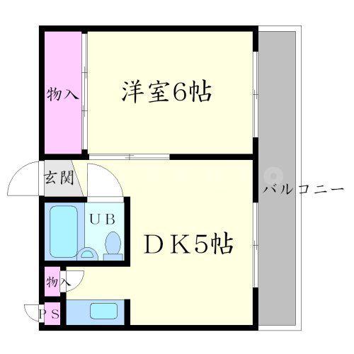 フレール千里(1DK/4階)の間取り写真
