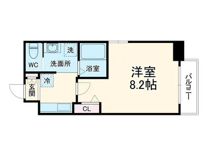 ビガーポリス397 MCOURT天神橋(1K/7階)の間取り写真