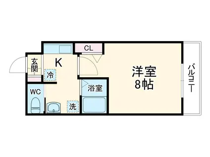 ビガーポリス397 MCOURT天神橋(1K/9階)の間取り写真