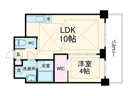 ノルデンハイム天満橋(1LDK/9階)の間取り写真