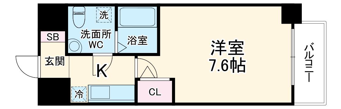 ARISTO扇町(1K/8階)の間取り写真