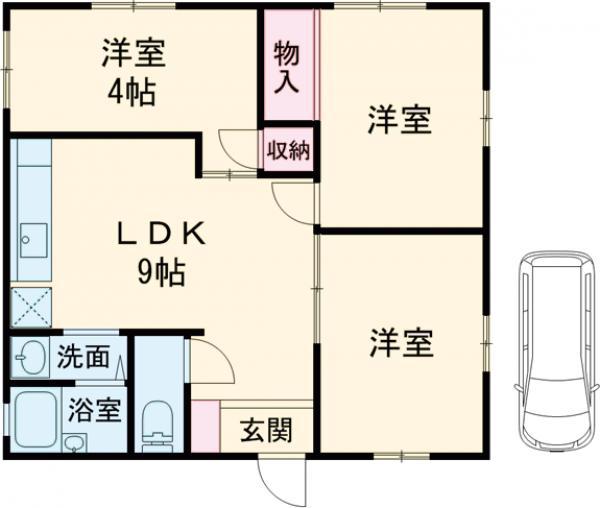 沖縄都市モノレール てだこ浦西駅 バス乗車時間：90分 屋慶名バス停で下車 徒歩5分 1階建 築50年(3DK)の間取り写真