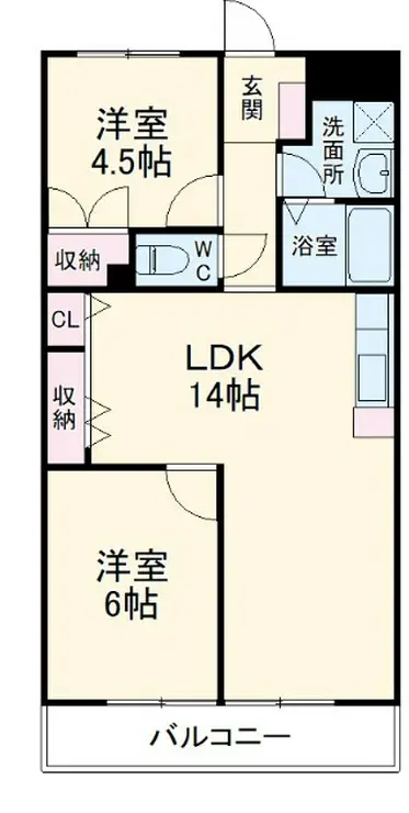 シャトー峯岸 2階階 間取り