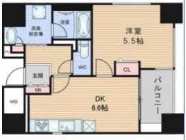 ルアンジュ本町(1DK/3階)の間取り写真
