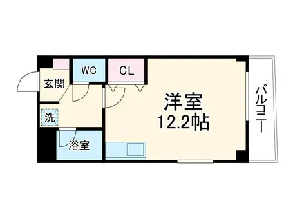 プリミエールKⅡ(ワンルーム/3階)の間取り写真