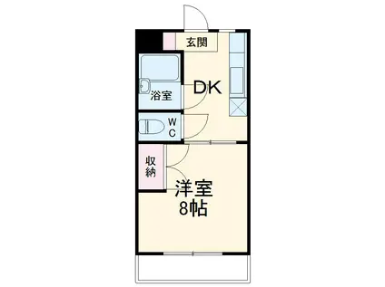 フローリッシュ(1DK/1階)の間取り写真