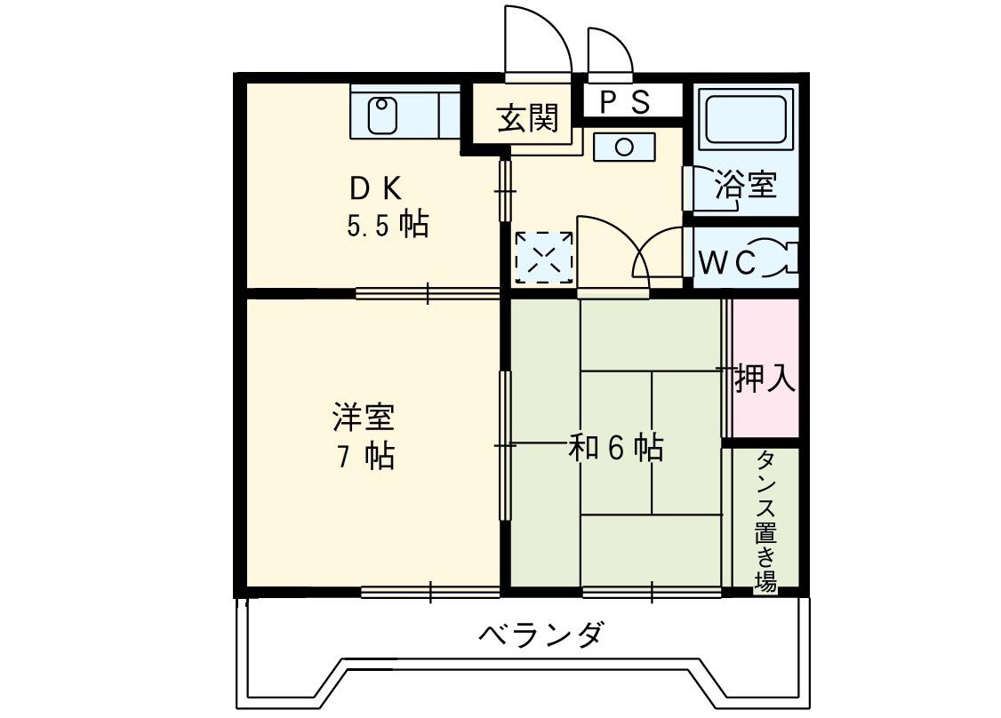 マスカットハウス(2DK/1階)の間取り写真