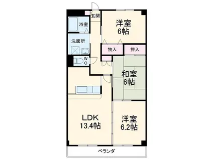 プレステージ黒沢台(3LDK/3階)の間取り写真