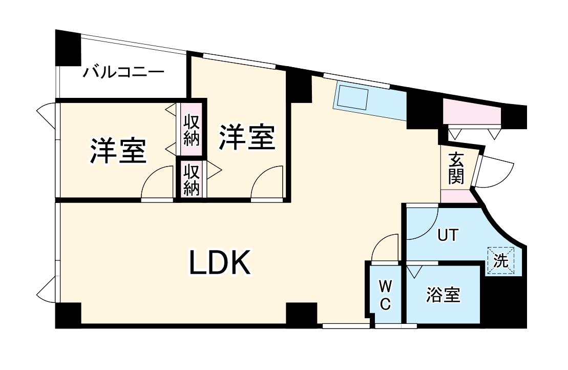ラグジェリア立売堀(2LDK/7階)の間取り写真