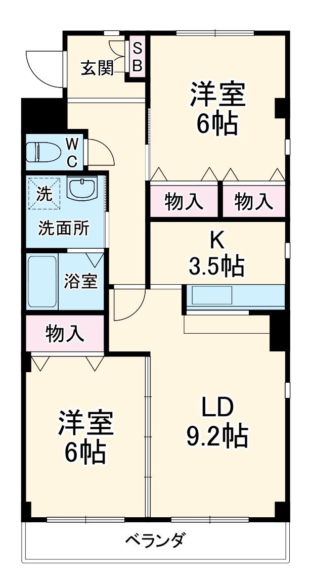 フォレスタ(2LDK/1階)の間取り写真