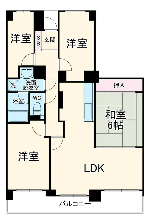 パークノヴァ北小金 6階階 間取り