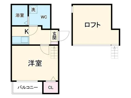 STAGE新瑞橋(1K/2階)の間取り写真