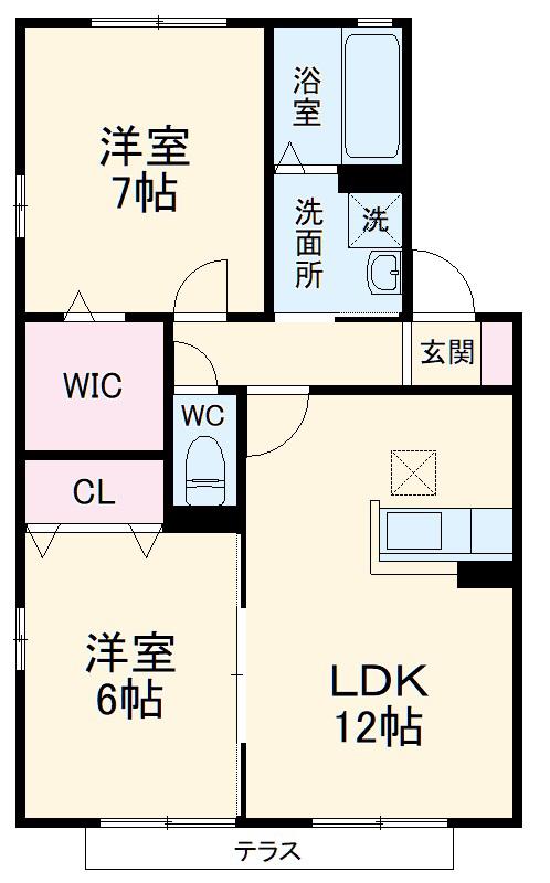 名古屋市桜通線 神沢駅 徒歩24分 2階建 築22年(2LDK/2階)の間取り写真