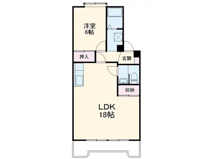 マンション岡田(1LDK/3階)の間取り写真