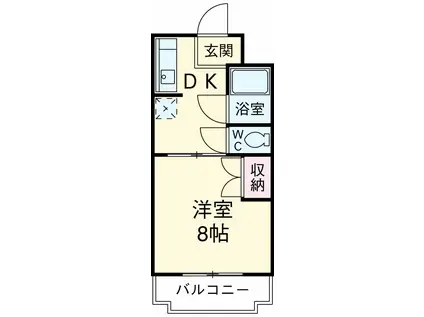 エステート西山(1DK/3階)の間取り写真