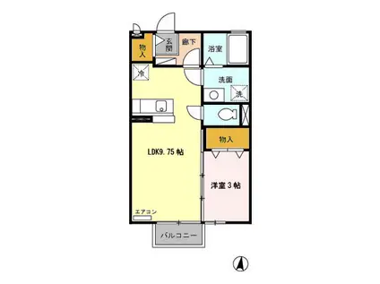 サンコート静浦A棟(ワンルーム/2階)の間取り写真