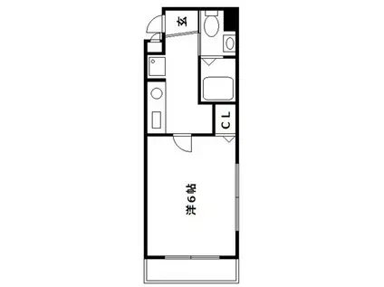 シーガルハイツ心斎橋イースト(1K/4階)の間取り写真