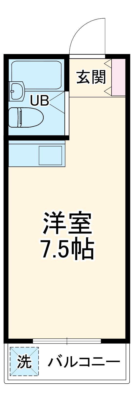 モナークハイムⅡ(ワンルーム/1階)の間取り写真