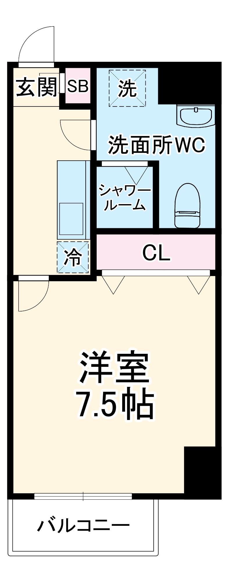 HR・FRONT・REGALドームウエスト(1K/2階)の間取り写真