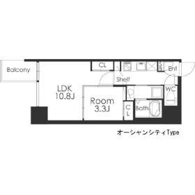 マリンズ心斎橋Ⅲ(1LDK/7階)の間取り写真