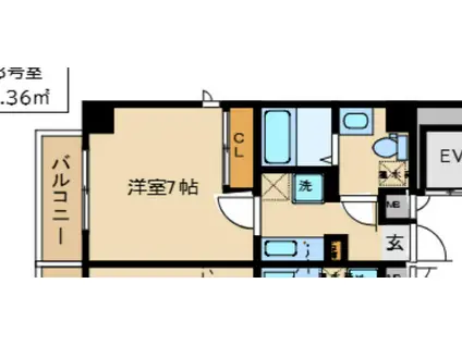 ラ・フォーレ東野田(1K/8階)の間取り写真