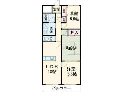 天神山マンションⅠ号館(3LDK/6階)の間取り写真