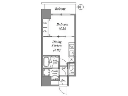 スプランディッド安土町(1DK/11階)の間取り写真