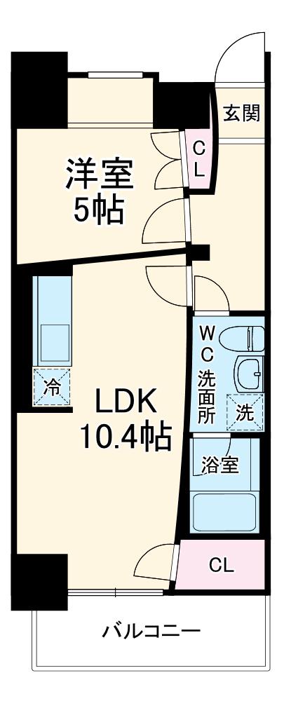 URBAN FLATS中之島(1LDK/3階)の間取り写真