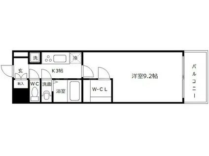 アーデンタワー靭公園(1K/6階)の間取り写真