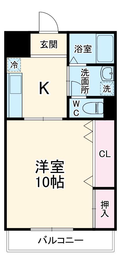 アイランドM(1DK/3階)の間取り写真