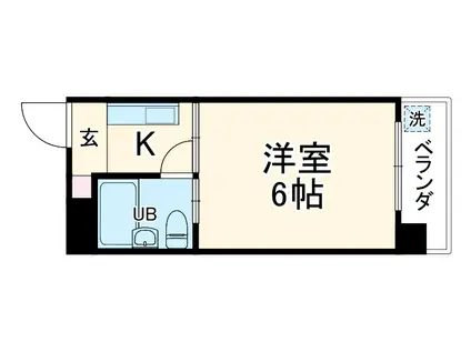 アメニティ植田(ワンルーム/2階)の間取り写真