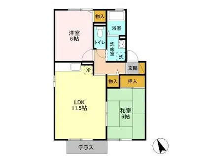 北総GRACE(2LDK/1階)の間取り写真