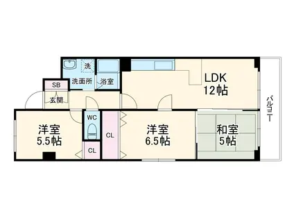 メゾン古川II(3LDK/3階)の間取り写真