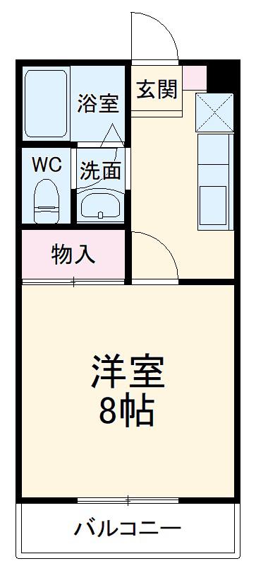 ハイツM-3(1K/2階)の間取り写真